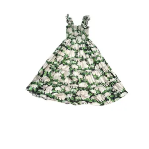 Hill House The Ellie Nap Dress Women XS Green Black Floral Smocked Cotton EXCL thumbnail 2