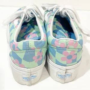 Vans x Free People Size‎ 5 Old Skool Stackform Checkerboard Floral Sneakers thumbnail 4