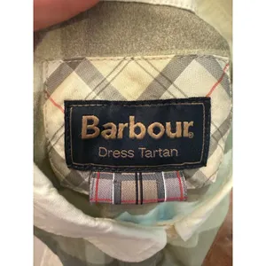 Barbour Tartan Plaid Belted Shirt Dress Green Beige Size 10 Cotton thumbnail 5