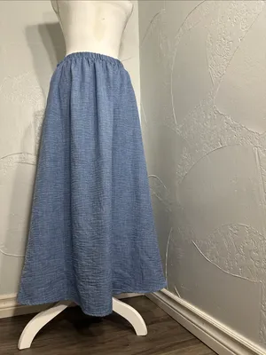 Blu Pepper Light Blue Maxi Skirt with Elastic Waist thumbnail 4