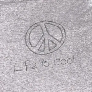 Life is cool grey T-shirt size XLarge peace sign thumbnail 5