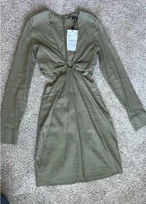 ZARA Green Mini Dress thumbnail 2