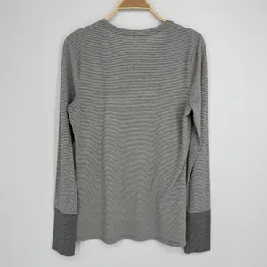 Toad&Co Swifty Long Sleeve Tunic Medium Gray Striped Thumbhole Hiking Gorpcore thumbnail 5