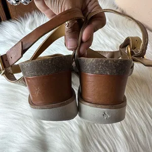Diba True Metallic & Brown Leather Strappy Sandals Size 9.5 thumbnail 9