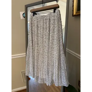 WD·NY White Black Polka Dot Pleated Tiered Midi Maxi Skirt NWT Size M thumbnail 5