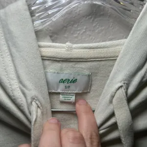 Aerie Womens Light Green Oversized Cotton French Terry Hoodie Sweatshirt S thumbnail 4
