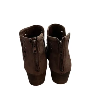Madden Haldie Ankle Boots Perforated Block Heel Taupe 10M thumbnail 5