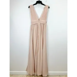 Lulus Heavenly Hues Blush Maxi Dress Chiffon Bridesmaid Formal Evening XS NWT thumbnail 7