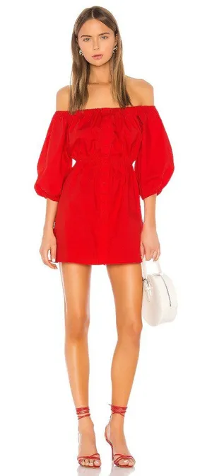 Camila Coelho Red Archer Off Shoulder Mini Dress Size Small‎ thumbnail 1