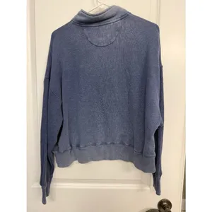 American Eagle Blue Mineral Wash Snap Collar Pullover M thumbnail 5