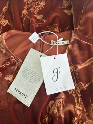 Fehaute Velvet Crew Neck Mermaid Midi Dress 12 Brown/Rust NWT IN PACKAGE thumbnail 8