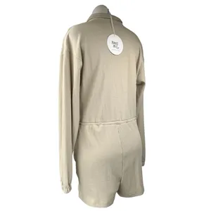 NEW Princess Polly Gabriella Beige Long Sleeve Zipper Playsuit Jumpsuit Romper 4 thumbnail 2