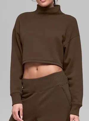Alo Yoga Cropped Serenity Coverup Expresso S thumbnail 1