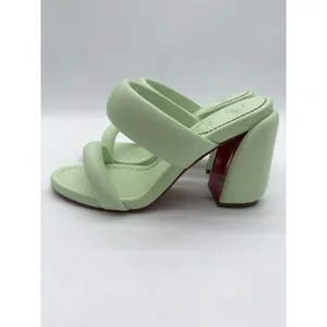 Christian Louboutin Inflama Sab 85 Leather Heels Sandals 38.5 Studio Green $945 thumbnail 5