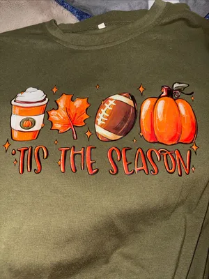 🎉4 for $20 "Tis The Season" Fall Graphic T-Shirt, XL thumbnail 2
