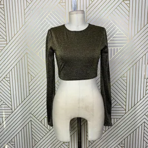 REFORMATION Jupiter Metallic Crop Top‎ In Black Sparkle Size US Small thumbnail 3
