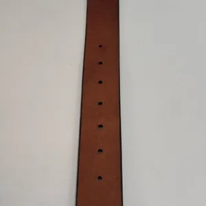 American Bison Large Brown Leather Western Belt Pink Conchos Floral Accent NWT thumbnail 11
