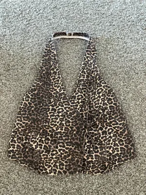 Pull&Bear Brown Leopard Halter Tank Top thumbnail 2