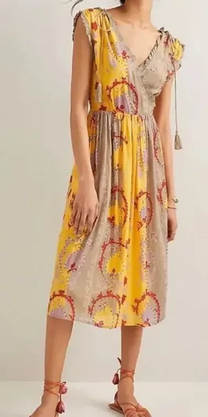 Anthropologie Let Me Be Beaded Maxi Dress XS thumbnail 1