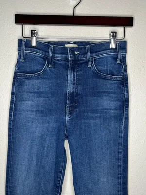 Mother The Hustler Ankle High Rise Flare Crop Jeans in Heirloom Size 26 thumbnail 4