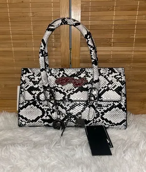 Ed Hardy Handbag Grey Snakeskin Charms Detachable cross body Strap purse NWT thumbnail 1