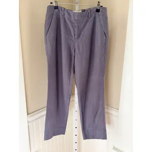 Elevenses Anthropologie Linen Tencel Straight Leg Pants Gray Purple Size 2 thumbnail 3