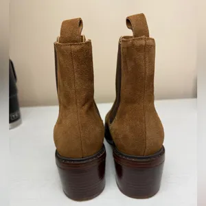 MARC FISHER Womens Brown Heel Pull-Tab Modesty Suede Leather Chelsea Boot 8 M thumbnail 3