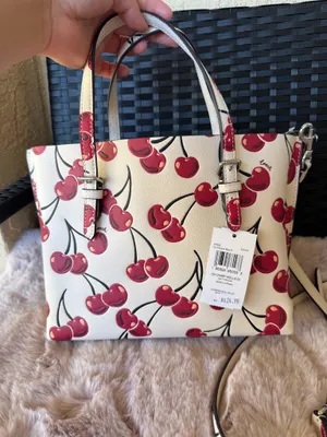 NWT ❤️ Coach Mollie Tote Bag 25 With Cherry Print thumbnail 3