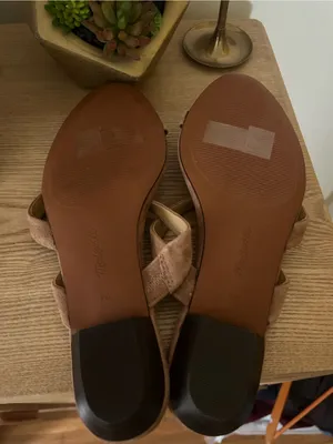 Madewell Mila Organic Hardware Thong Slide Sandal Aged Cognac Brown NEW Size 7.5 thumbnail 8