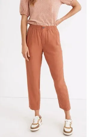 Madewell Drapey Track Trousers in Weathered Brick Size Large thumbnail 1