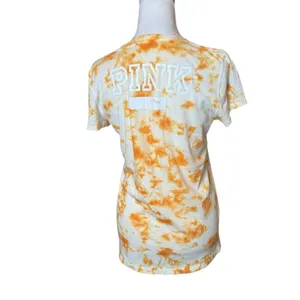 PINK Victoria's Secret University Of TN Orange White Tie Dye Shirt Large College thumbnail 4