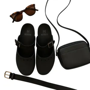 Mephisto Black Leather Mary Jane Comfort Clogs EU 39 US 8.5 9 Adjustable in EUC thumbnail 11