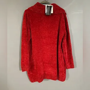 Anthony Original Red Open Front Collard Cardigan Size Large NWT thumbnail 3