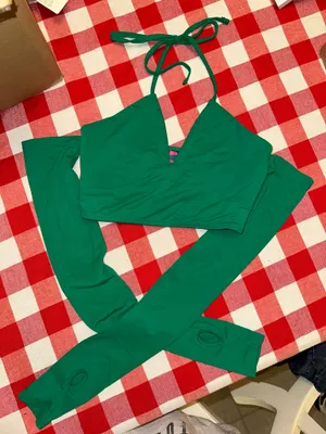 edikted green open long sleeve top thumbnail 1