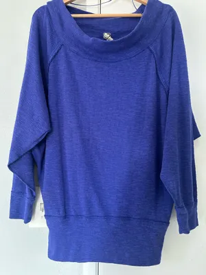 Free People We The Free Off the Shoulder - Palisades Blue Large thumbnail 5