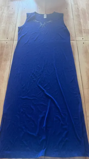 C.O.C. USA Royal Blue Rhinestone Maxi Dress and Jacket Set XL‎ thumbnail 1