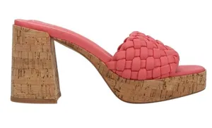 Shu Shop Gladys Coral Braided Platform Block Heel Sandals‎ Cork Size 6.5 New thumbnail 1