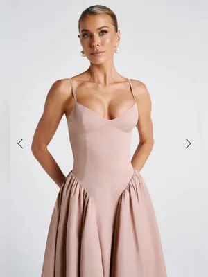 Babyboo NWT Women Medium Blush Soft Dusty Pink Balletcore Midi Princess Dress thumbnail 7