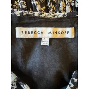 Rebecca Minkoff Shirt Women XL‎ Black Floral Bell Sleeve Top Peasant Whimsigoth thumbnail 10