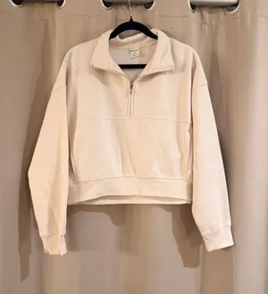 No Boundaries Cream Quarter-Zip Cropped Sweatshirt thumbnail 1