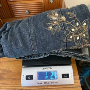 Chico’s Embroidered Sequin Open Front Jean Jacket Size 1 Chico (Med 8) Floral thumbnail 12