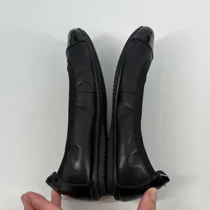 Josef Seibel Size 40 Black Leather Cap Toe Ballet Flats Double Air‎ Reaction thumbnail 5