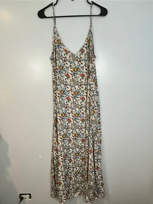NWT Natural Life White Multicolor Floral Amy Sleevless Slip Maxi Dress Large thumbnail 2