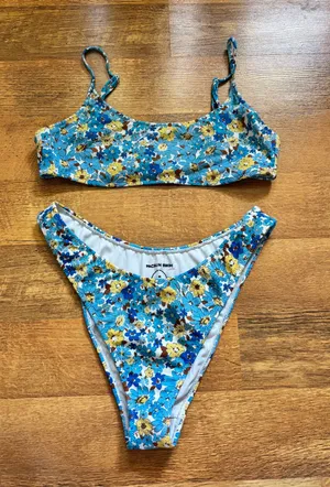 Pacsun Blue Floral Swimsuit thumbnail 1