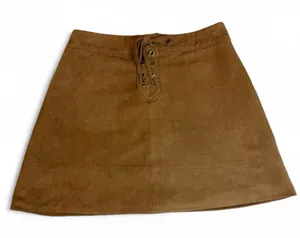 Abercrombie and Fitch Brown Faux Suede Mini Skirt Lace-up Front Size 2 thumbnail 1