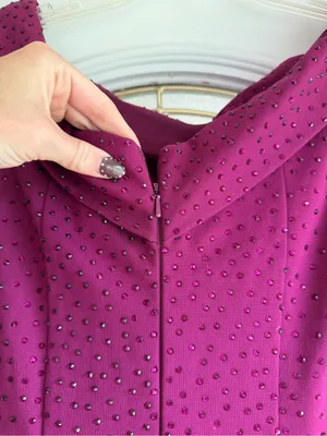 Sherri Hill Off-the-Shoulder Mermaid Gown in Plum Purple thumbnail 10