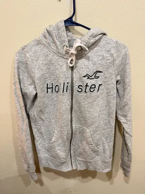 Hollister grey zip up jacket thumbnail 1