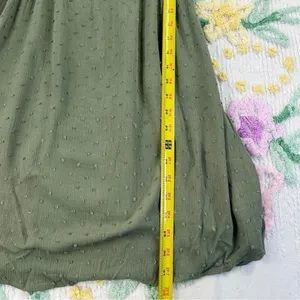 Magnolia Boutique Green Mini Dress Swiss Dot V‎ Neck Flutter Sleeve thumbnail 6