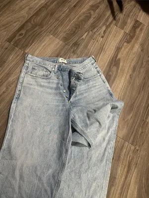 AGOLDE Criss Cross High Rise Jeans 100% Cotton Straight Leg Vintage Blue. thumbnail 11