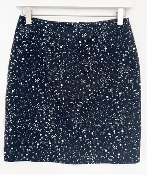 Kate‎ Spade Skirt Size 0 Dark Deer Dot Polka Speckled Print Old Money Retro thumbnail 1